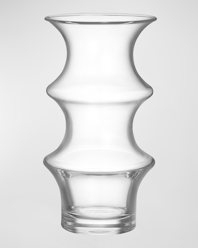 Kosta Boda Pagod Large Clear Vase, 10" In Red
