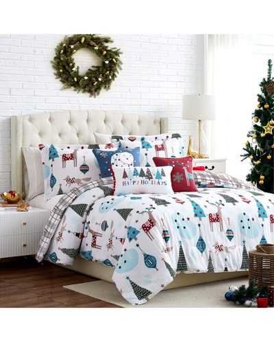 Southshore Fine Linens Winter Wonderland Oversized Reversible Comforter Set In Red