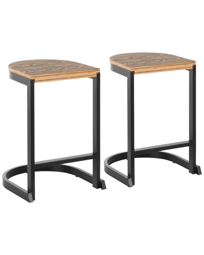 Lumisource Set Of 2 Industrial Demi Counter Stools