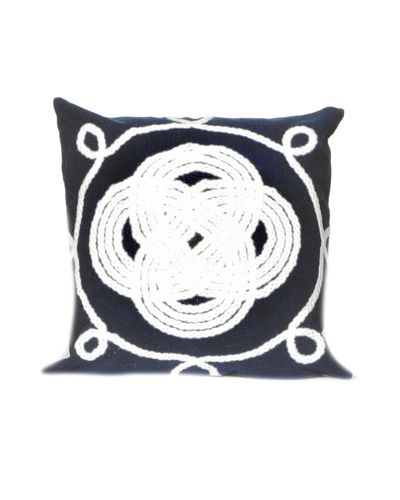Liora Manne Visions Ii Ornamental Knot Indoor/outdoor Pillow In Black