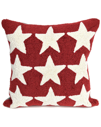 Liora Manne Frontporch Stars Indoor/outdoor Pillow In Red