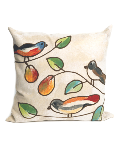 Liora Manne Visions Iii Song Birds Indoor/outdoor Pillow In Neutral