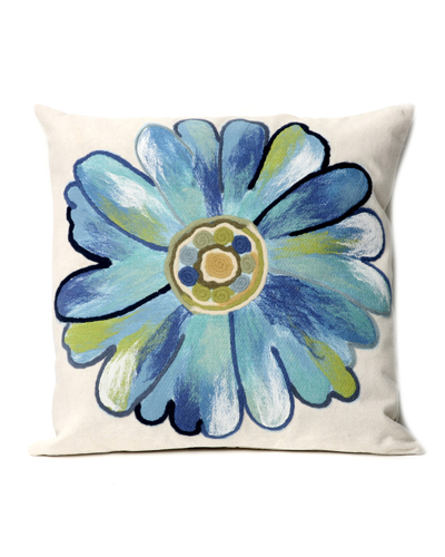 Liora Manne Visions Iii Daisy Indoor/outdoor Pillow In Blue