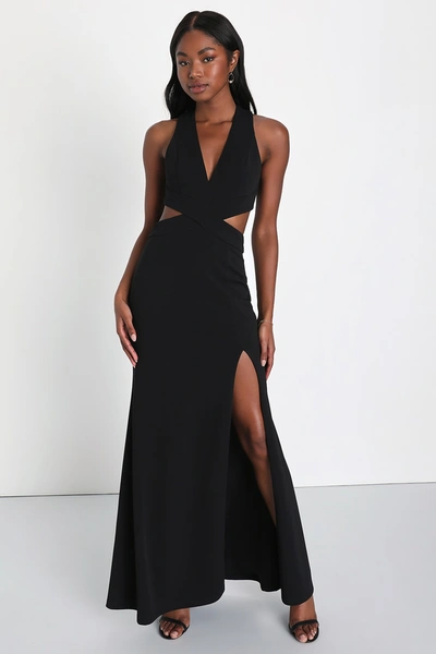 Lulus Gorgeous Affair Black Cutout Backless Maxi Dress