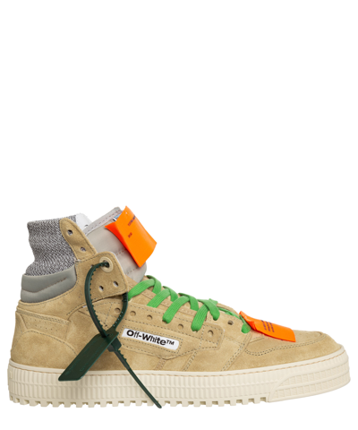 Off-white 3.0 Off Court Suede High Top Sneakers In Green