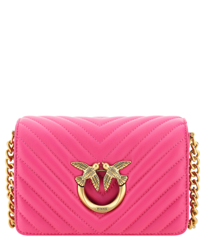 Pinko Love Click Mini Crossbody Bag In Pink