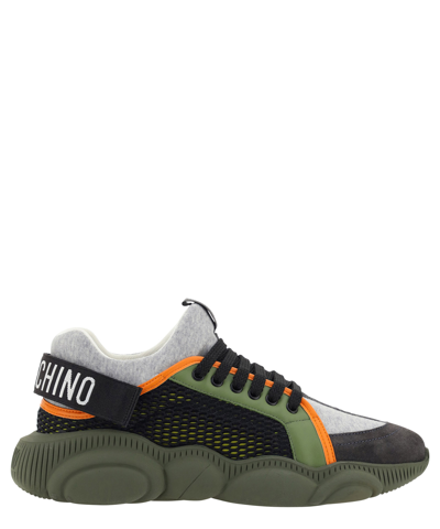 Moschino Teddy Leather Sneakers In Multicolor