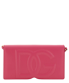 Dolce & Gabbana Dg Logo Micro Leather Crossbody Bag In Pink
