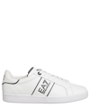 Ea7 Logo-print Leather Sneakers In White