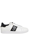 Ea7 Perforated Logo-stripe Low-top Sneakers In White