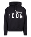 Dsquared2 Icon Logo Black Sweatshirt With Classic Hood In Black