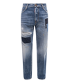 Dsquared2 Ripped Effect Denim Jeans With Paint Stains In Blue