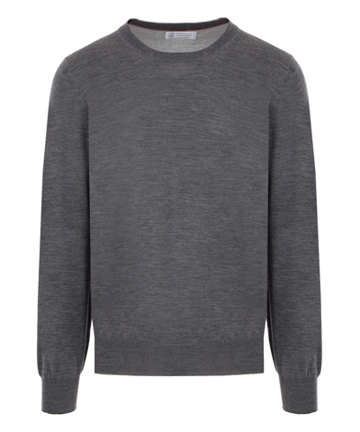 Brunello Cucinelli Cashmere-silk Sweater In Grey