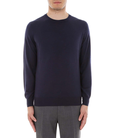 Brunello Cucinelli Cashmere Knit Sweater In Blue