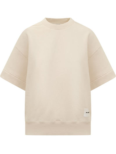 Jil Sander + Logo Patch Crewneck T In Beige