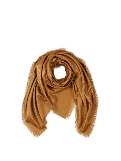 Saint Laurent Large Square Scarf In Gold