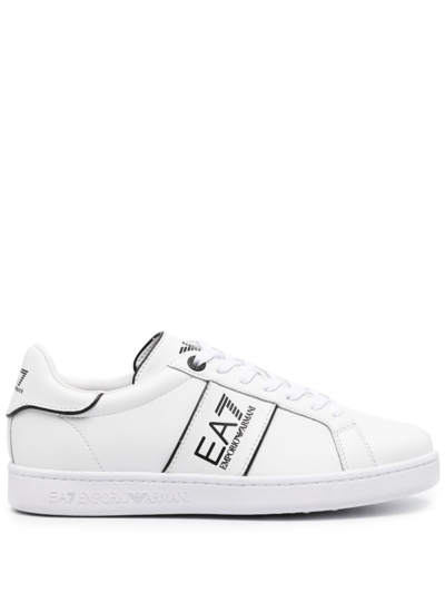Ea7 Classic Leather Trainers In White