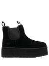 Ugg 'neumel' Black Ankle Boots With Platform In Suede Leather In Black