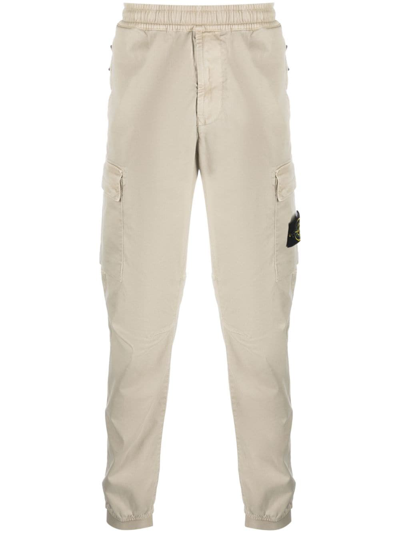 Stone Island Straight-leg Cotton Cargo Trousers In Sand