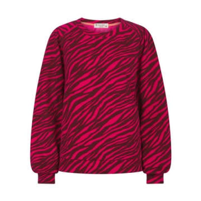 Nooki Design Printed Zebra Piper Sweater-pink In Pink/purple