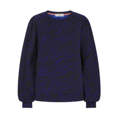 Nooki Design Printed Zebra Piper Sweater-teal In Blue