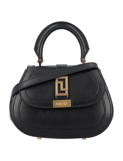 Versace Greca Goddess Mini Tote Bag In Black