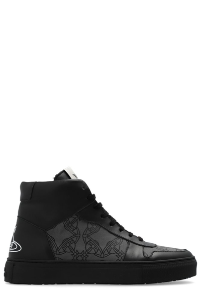 Vivienne Westwood Orb-print High-top Sneakers In Black