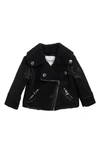 Urban Republic Faux Shearling Bonded Moto Jacket In Black