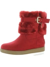 GBG LOS ANGELES ADLEA WOMENS FAUX-SUEDE SLIP-ON WINTER & SNOW BOOTS