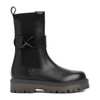 Valentino Garavani One Stud Beatle Round Toe Boots In Black