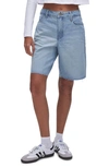 Good American 90s Good High Waist Denim Bermuda Shorts In Indigo473