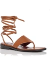 STAUD ALEXANDRE LACE UP SANDAL WOMENS LEATHER FLAT THONG SANDALS