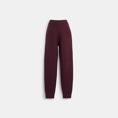 Coach Signature Knit Joggers In Red