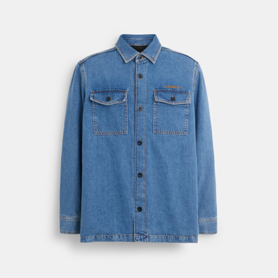 Coach Denim Overshirt In Blue