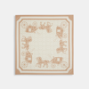 Coach Signature Horse And Carriage Silk Square Scarf In Beige