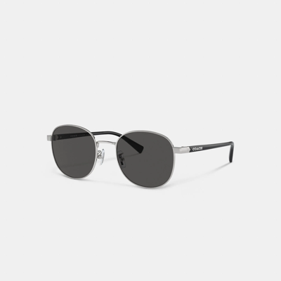 Coach Metal Round Sunglasses In Silver