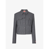 Kenzo Logo Patch Jacket Casual Jackets, Parka Gray In Stone Grey