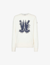 MONCLER LOGO-PRINT BRAND-PATCH COTTON-JERSEY SWEATSHIRT