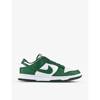 NIKE NIKE WOMENS WHITE TEAM GREEN DUNK LOW CONTRAST-PANEL LEATHER LOW-TOP TRAINERS