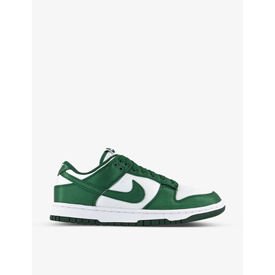 Nike Dunk Low Perforated Leather Low-top Trainers In White Team Green
