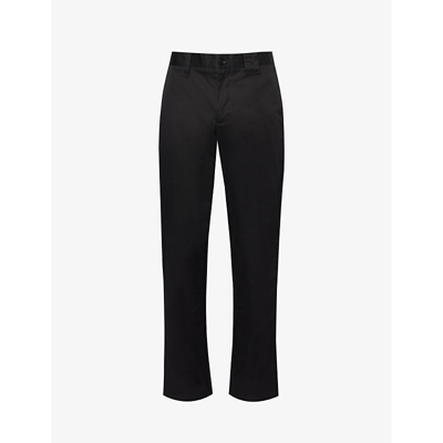 Burberry Denton Straight-leg Regular-fit Cotton Trousers In Black