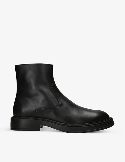 Tod's Tods Mens Black Zipped Leather Chelsea Boots