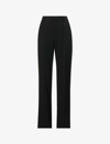 SAINT LAURENT SAINT LAURENT WOMEN'S NOIR STRAIGHT-LEG MID-RISE WOOL TROUSERS