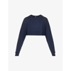 Splits59 Warm Up Cropped Fleece Sweatshirt In Indigo
