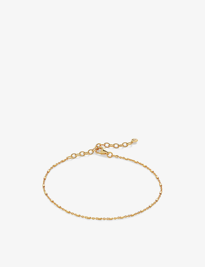 Monica Vinader Womens Yellow Gold Station 18ct Yellow Gold-plated Vermeil Sterling-silver Chain Brac