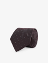 Reiss Mens Burgundy Liam Polka-dot Woven Tie