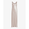 Allsaints Cody Satin Maxi Slip Dress In Pink Pearl