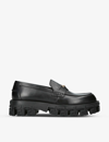 VERSACE CHUNKY-SOLE LEATHER LOAFERS