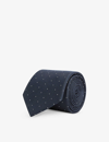 Reiss Navy Silk Polka Dot Tie