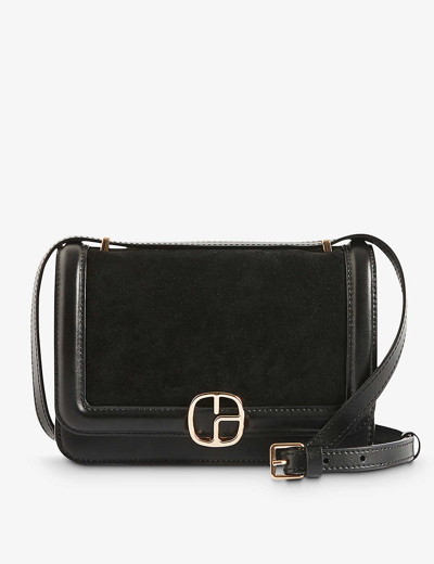 Claudie Pierlot Womens Noir / Gris Alberto Suede Shoulder Bag